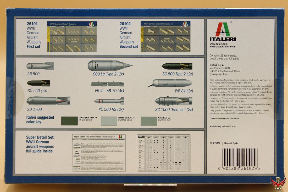 Italeri 1/72 WWII German Aircraft Weapons - II