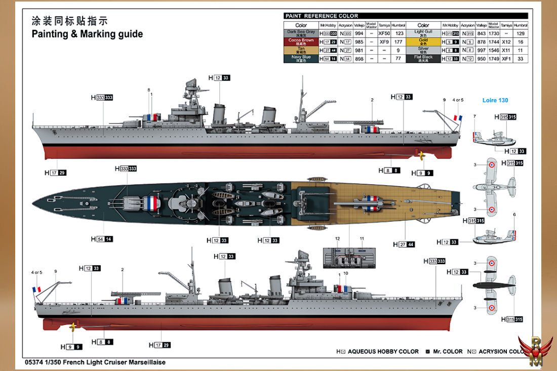 Trumpeter 1/350 French Light Cruiser Marseillaise