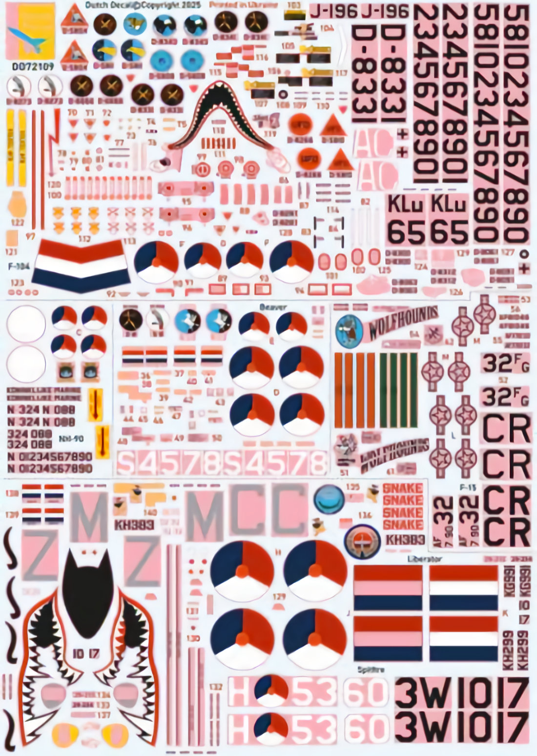Dutch Decal 1/72 NH-9- F-104 Beaver F-15 32th Wolfhounds