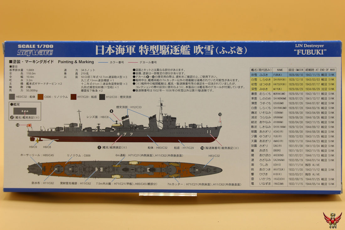 Skywave Pit Road 1/700 IJN Destroyer Fubuki