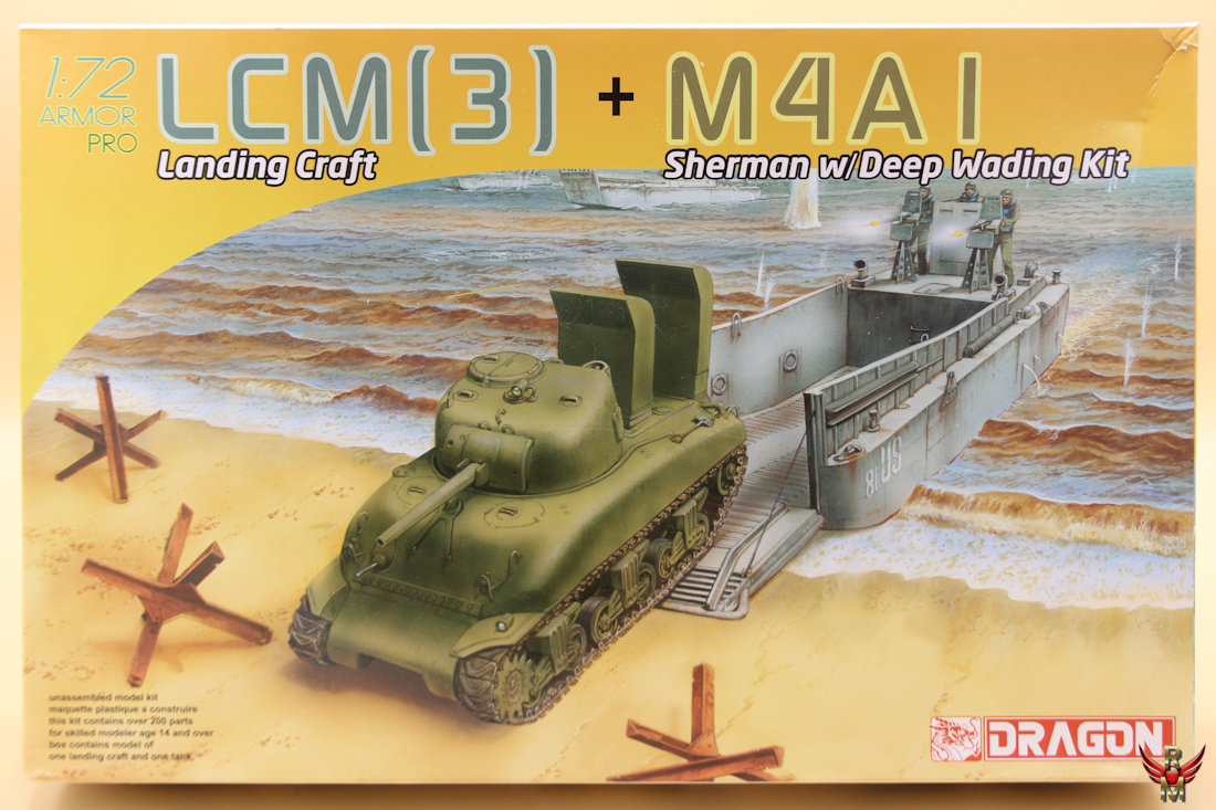 Dragon 1/72 LCM(3) Landing Craft and M4A1 Sherman with deep wading kit