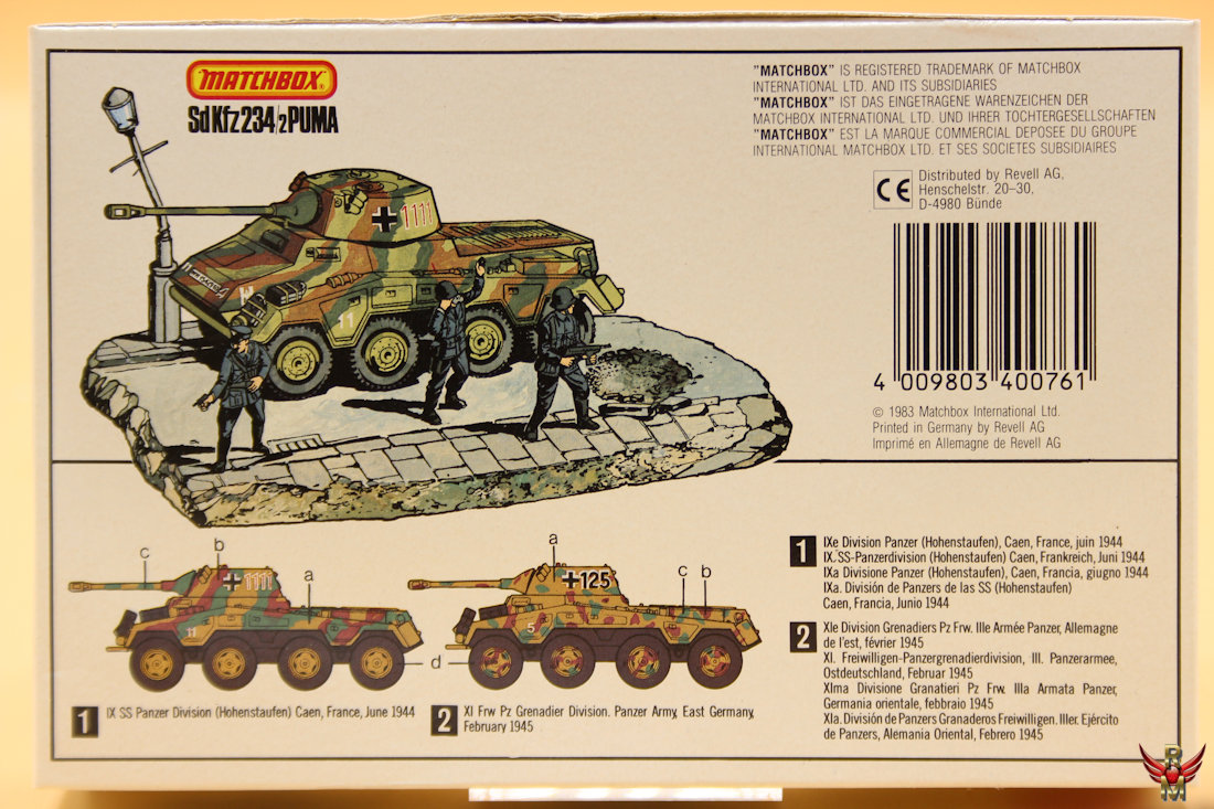 Matchbox 1/76 Sd Kfz 234/2 Puma-