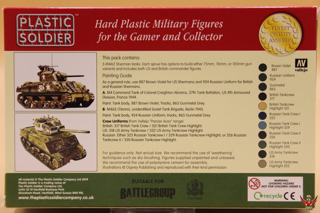 Plastic Soldier 1/72 Allied Sherman M4A2 Tank